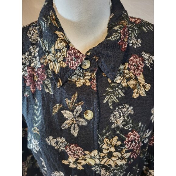 LEMON GRASS STUDIO Women's size XL Vintage Floral Peasant Tapestry Hobo Jacket - Picture 2 of 6